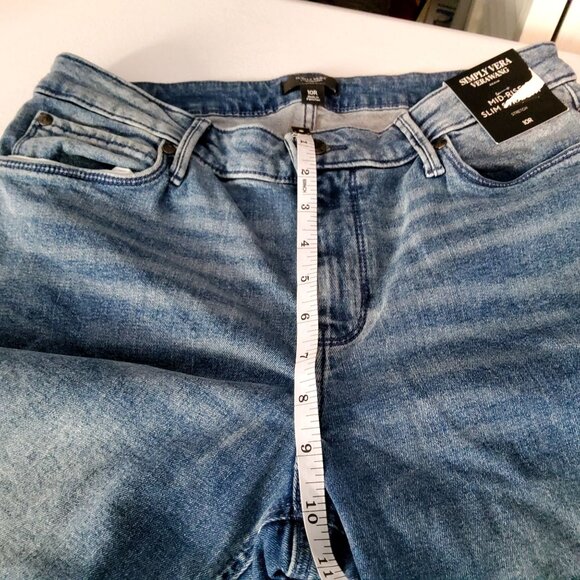 Simply Vera Vera Wang Womens Mid-Rise Slim Straight Jeans Size 10R Blue Denim - Picture 3 of 8
